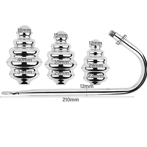8826 GreatBenefit Ribbed Hook Set Anal Screw-in 1221